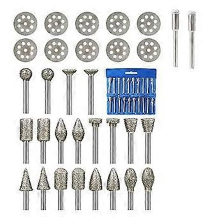 Diamant Burr Sæt til Roterende Værktøj Slibning Skæreskive Sten Glas Flise Smykker Gravering Sten Ætsning Murerarbejde 1/8 tomme
