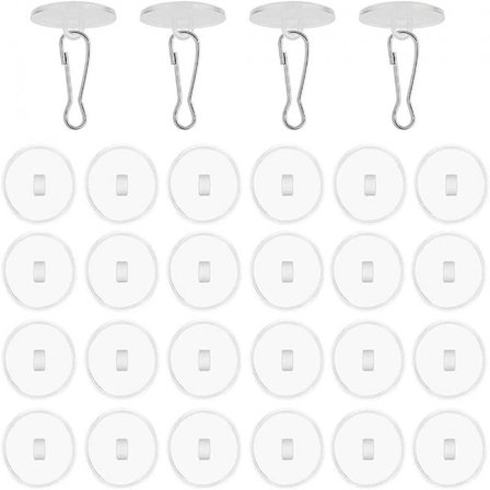 20 st 2 cm transparenta självhäftande takkrokar självhäftande krokar tak med flaggstångsklämmor-FA-