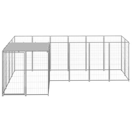 Vidaxl Hundgård Silver 4,84 M² Stål Silver