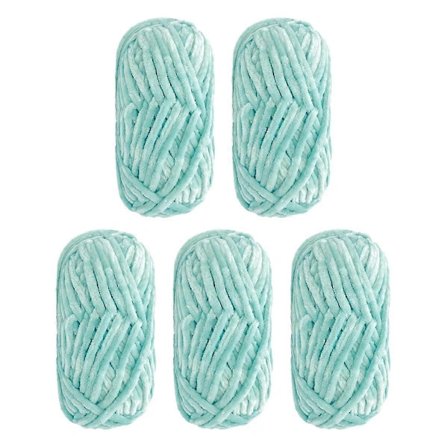5-pack Supermjukt Chenille Sammet Garn Stickgarn Tjock Varm Virkning Stickgarn för Konststickning Docka DIY Väska Tröja 500g, ljusgrön[XJ]_tfrf