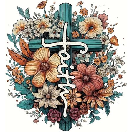 5D-timanttimaalaussarjat aikuisille aloittelijoille Risti Kukka Timanttitaidesarja, DIY Täysi Pyöreä Poranterä Timanttipiste Jalokivitaidesarjat 