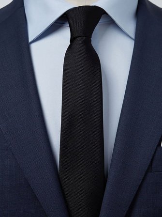 John Henric Men's Black Tie Plain Size 6,5