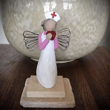 Sygeplejerske engel statue helbredende engel statue sygeplejerske engel håndmalet harpiks figur gave til sygeplejersker