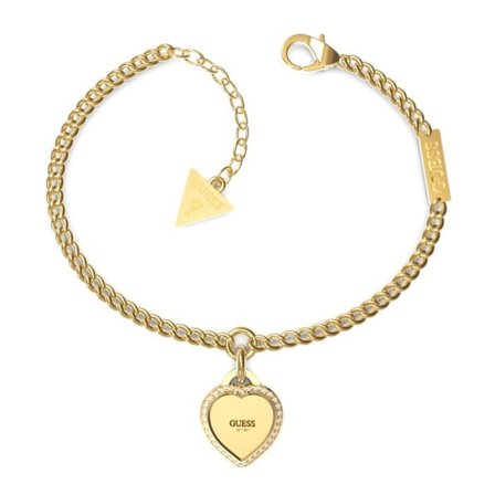 Armband - GUESS - Fint hjärta - Gyllene stål - Zirkoniumoxid - 14,6 cm