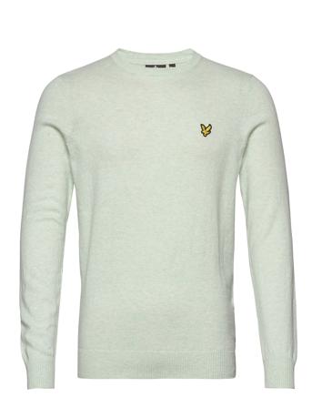 Cotton Merino Crew Jumper Neulepaita Pyöreä Kaula-aukko Vihreä Lyle & Scott