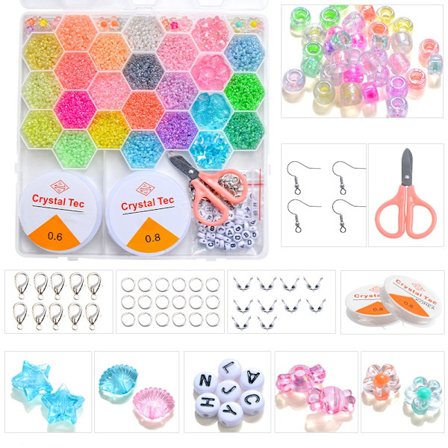 Glow in the Dark Pärlset – Komplett DIY-kit med självlysande pärlor, tråd & tillbehör