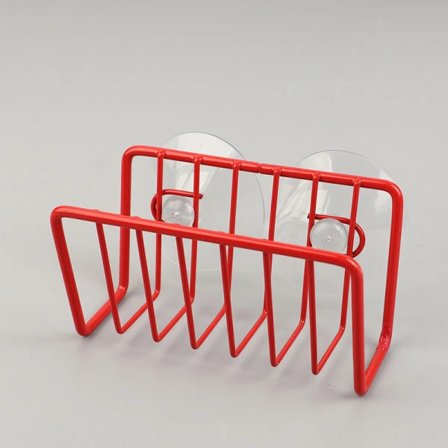 Køkken No-Punch Vask Hylde Svamp Viskestykke Holder Stor Rød