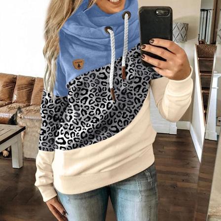 Hoodies för kvinnor Pullover Cowl Neck Casual långärmad