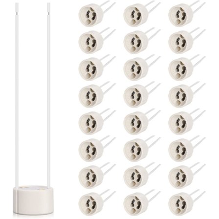 25P GU10 Sockel Lamphållare 0,75mm² Silikontråd Glödlampa Anslutning L