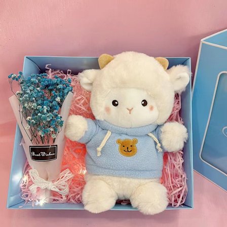 Klä på litet boklamm - plyschleksaker