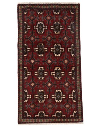 Tappeto Persiano Beluch 96X179 Nero/Rosso Scuro (Lana, Persia/Iran)