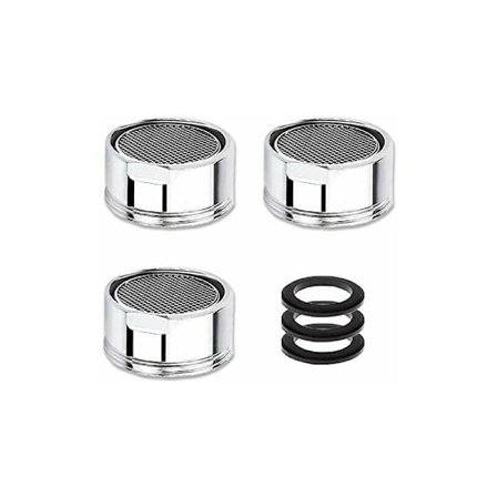 M22/M21.5 Haneperlator, 3 stk. Vandsparehaneperlator med rustfrit stålfilter, Hanevandfilterperlator (21,5 mm han-gevind)