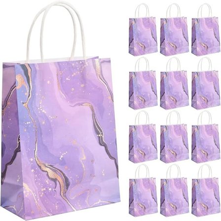 12 st presentpåsar i papper, presentpåsar med handtag, papperspåsar för fest, C