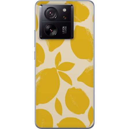 Kompatibelt Mobilskal till Xiaomi Xiaomi 13T Pro Citrontryck citroner gula citrusfrukt köksmönster sommar design tapet retro stil färsk inspiration
