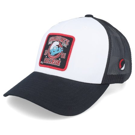 The Smurfs - White trucker Caps - Graduate Smurf Patch Black/White Trucker @ Hatstore