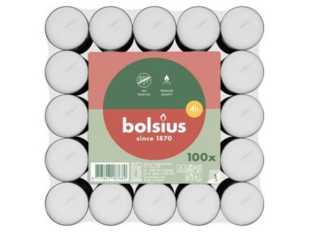 BOLSIUS Värmeljus 4h 100/fp - Lyreco - Kök och servering - Ljus och tillbehör - Värmeljus