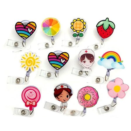 Cute Credit Card Clip Cartoon High Quality Retractable Hospital Nurse Badge Holder Reel Cute Cartoon ID Card Holder Keychains