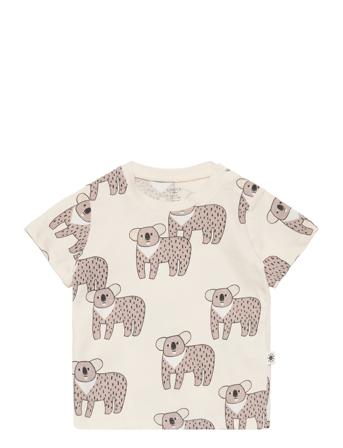 Top Koala Aop T-shirts Short-sleeved Beige Lindex*Betinget Tilbud