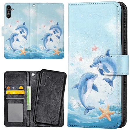 Samsung Galaxy S24 FE - Plånboksfodral/Skal Dolphins