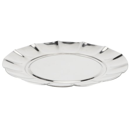 7 tommer rund rustfri stål mat tallerken frugt snack bakke køkken service