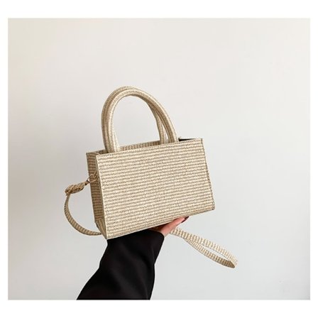 Skulderveske Veske med vevd mønster BEIGE