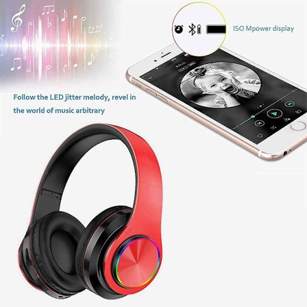 Over-ear Bluetooth headset med mikrofon, hopfällbart