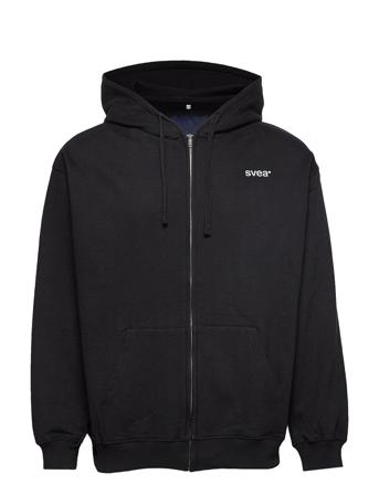Svea R Zip Hood Silver Print Hettegenser Genser Svart Svea
