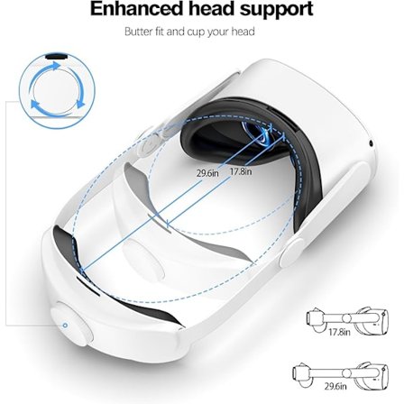 Huvudband Kompatibelt med Oculus Quest 2, Meta Quest 2 Tillbehör Justerbart Elite Strap Ersättning för Förbättrad Komfort