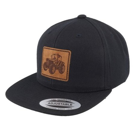 Kiddo Cap - Svart snapback Keps - Kids Tractor Engraved Patch Black Snapback @ Hatstore