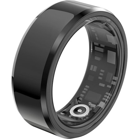Smart ring med aktivitetsmätare, funktioner som stegräknare, sömnövervakning, vattentät och lång batteritid, kompatibel med iOS och Android.