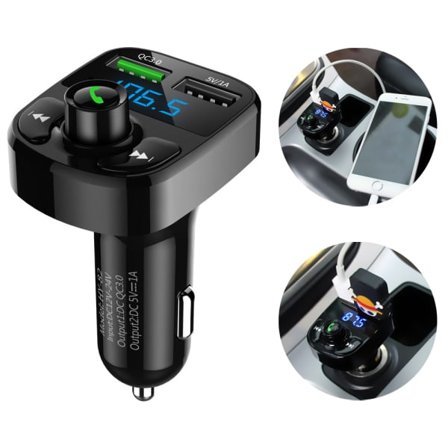 FM-sender trådløs Bluetooth bil USB-lader musikkspiller