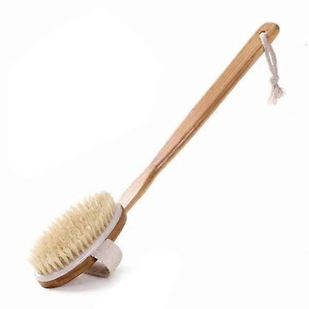 Naturlig tre Bad Dusj Kropp Ryggbørste Skrubb TOPP Massasje