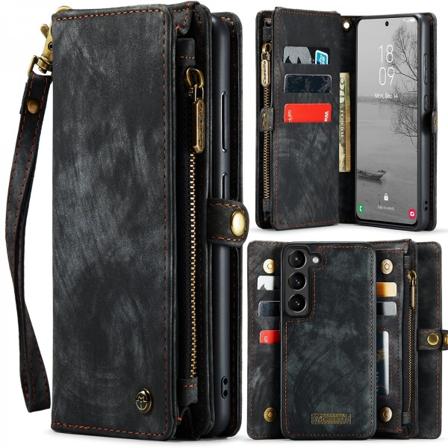 CaseMe Multi-Slot 2 i 1 Pungetui Galaxy S23 Plus Sort
