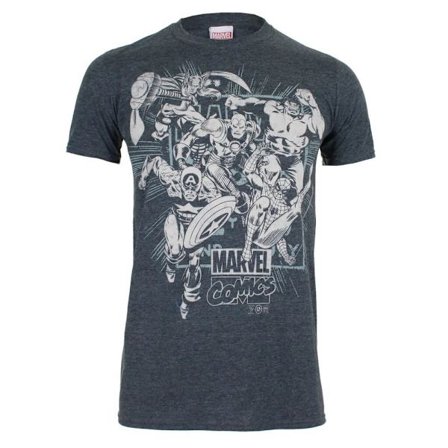 Marvel Comics Band Of Heroes Bomull T-shirt XXL Mörk Heather