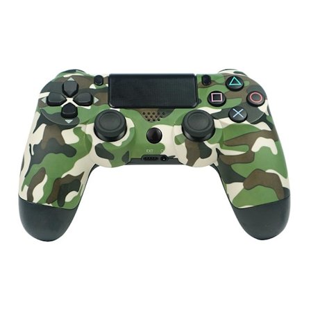 Militærgrønn trådløs kontroller kompatibel med PlayStation 4 med vibrasjon, inkluderer USB-ladekabel - Ergonomisk design for gaming