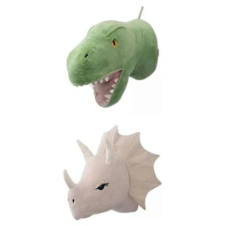 2 Styk Dinosauriehoved Vægdekorationer 3d Sød Børneværelse Stue Baby