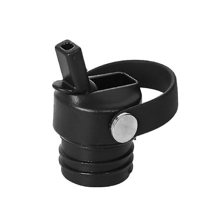 Sportflaska Bärbar Lock Med Handtag, Sugrör Och Rengöringsborste Pp Traw Cap2pcs-svart