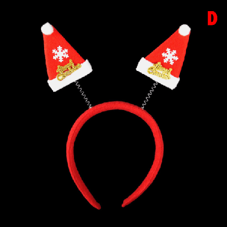 Tecknad Röd Jul Hårband Santa Claus Snowman Antlers Hea