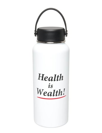 Sporty & Rich Health Is Wealth Bottle - White - ONE SIZE