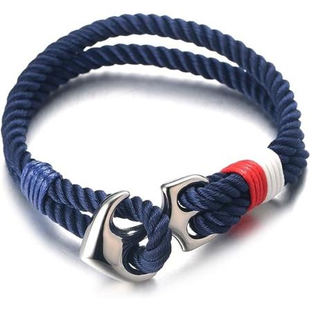 Nylon reb armbånd til mænd, marineblå