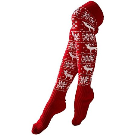 Kvindernes Lårstrømper, Jul Snowflake Reindeer Bomuld Over-the-Knee Høje Strømper Ekstra Lange Strikkede Benvarmer Strømper