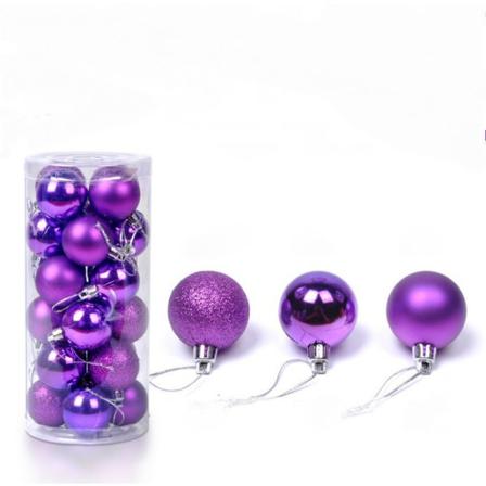 Julgranskulor prydnader för dekoration 24 st Purple 6cm24 Pcs