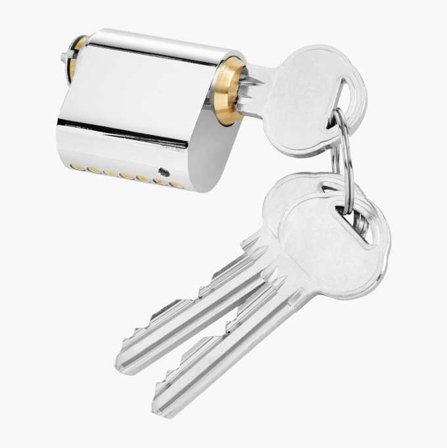 Biltema - Oval Låssylinder Krommet Utførelse 1 stk - Inkluderer Tre H-profilnøkler