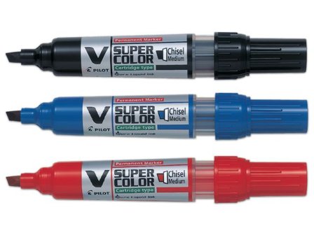 Pilot Begreen Begreen V Super Color permanent märkpenna, mejselformad spets på 5,0 mm, röd - Lyreco - Kontorsmaterial - Pennor - Märkpennor - Skuren 