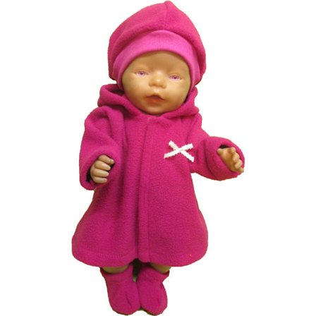 Kappa-set i cerise fleece till Baby Born