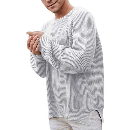 Långärmad Tröja För Män Vinter Varma Jumper Toppar