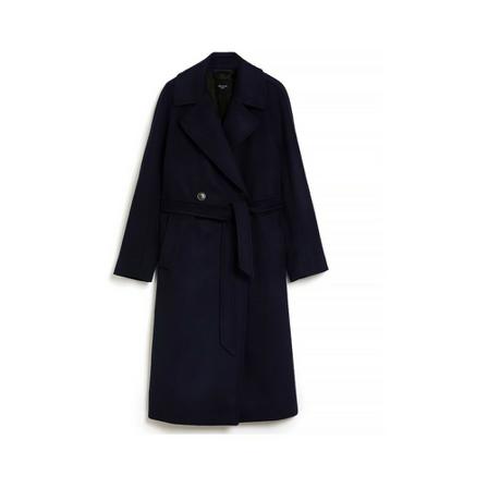 Max Mara Weekend Belted Coats Blå, Dame Uldfrakker