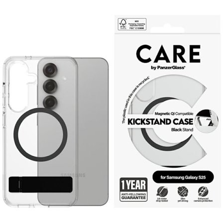 CARE By PanzerGlass Mobilskal till Galaxy S25 MagSafe QI Kickstand - Svart