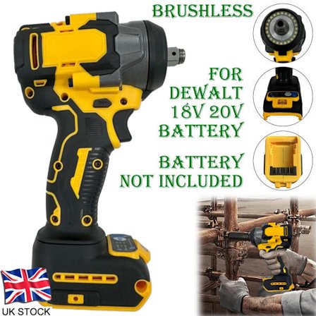 800Nm Sladdlös Mutterdragare för Dewalt 18V Batteri 1/2" Borstlös Elektrisk UK
