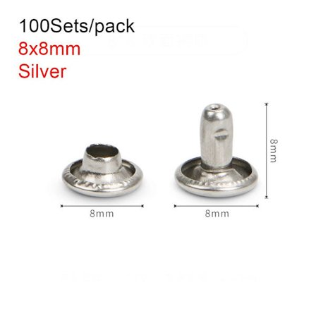 100 set dekornitstift, spik, SILVER 8X8MM 8X8MM